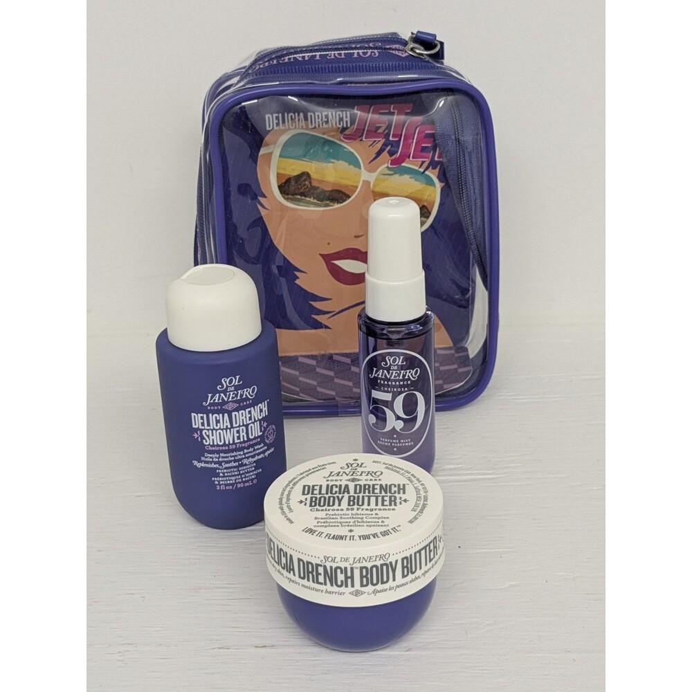 SOL DE JANEIRO Delicia Drench 59 Jet Set - Travel Sized Body Care Trio NEW